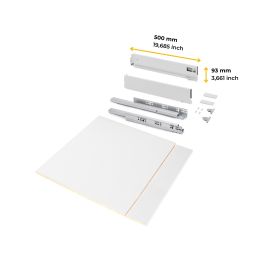 Emuca Kit de cajón para cocina o baño Vertex de altura 93mm con regulación 3D, tableros incluidos, módulo 450mm, Gris antracita