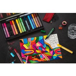 Estuche Arty con 6 Colores-Rotulador Premium con Punta Biselada Pen 68 Max Stabilo 768/06-21