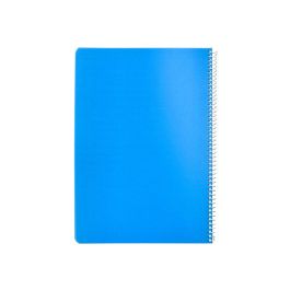 Cuaderno Espiral Liderpapel Din A4 Pautaguia Tapa Plastico 80H 90 gr Cuadro Pautado 3 mm Con Margen Color Azul 4 unidades