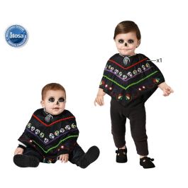 Disfraz Poncho Calavera Colorido Niño Bebé 12-24 Meses Halloween