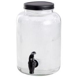 Day Dispensador de Bebida 4 L con Grifo Cristal Líneas Verticales Tapa Metal