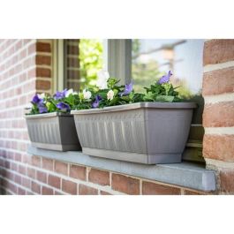 Garden Id 08200539 Jardinera Terraflor Antracita 60cm con Reserva de Agua, Reciclada y 100% Reciclable, Alta Durabilidad