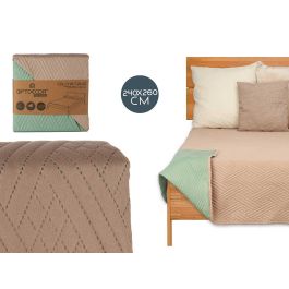Colcha Reversible Giftdecor 240x260 cm - Natural/Verde, 100% Poliéster (6 Unidades) Precio: 116.50000032. SKU: S3610316