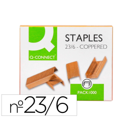 Q-connect Grapas Nº 23/6 Cobreadas Caja de 1000 Unidades Precio: 3.58999982. SKU: B19A9ZR6J7