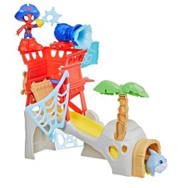 Hasbro G0665 Spidey Water Webs Isla Set de Juego con Figuras de Spidey and His Amazing Friends, Tobogán Marvel +3 Años