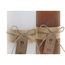 DKD Home Decor Vela Navidad Alpina Blanco Marrón Cera 7x14x7 cm (12 Unidades)