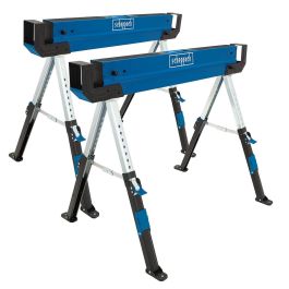 Scheppach MWB600 Juego de 2 Caballetes de Acero 820 mm, con Pies Regulables Antideslizantes, para Obras, Sótano y Jardín Precio: 144.50000048. SKU: B17CLPH66R