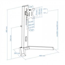 TooQ DB1401TN-B Soporte de Monitor Gaming para Escritorio 17"-32" Independiente Negro/Rojo
