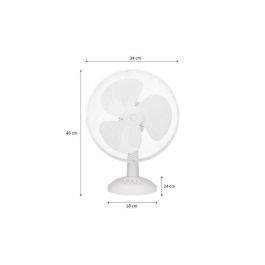 Ventilador de mesa OCEANIC - 40W - Diámetro 30 cm - 3 velocidades - Oscilante - Blanco