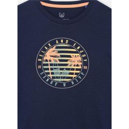 Camiseta de Manga Corta Infantil Jack & Jones Jjsummer Smu Vibe Tee Ss Crew Azul marino