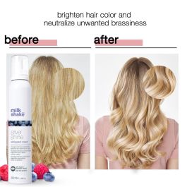 Milk Shake SILVER SHINE Conditioning Whipped Cream Acondicionador Mousse Violeta Neutraliza Tonos Amarillos Cabello Rubio y Gris 200 ml