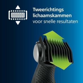 Philips BG3017 Afeitadora Recortadora Corporal Bodygroom Series 3000 Impermeable Sin Cable para Piel Sensible con 3 Peines Guía