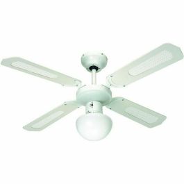 FARELEK - BALI Ø 107 cm - Ventilador de techo reversible, 4 palas blancas / bastones blancos + iluminación - 112420 Precio: 92.50000001. SKU: S7137083