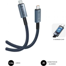 Subblim Cable USB 4.0 Tipo-C Macho - USB Tipo-C Macho 240W 40Gbps 8K 1.5m Negro SUBCAB-C24010