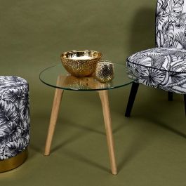 Home Deco Factory Vela Perfumada Bougie 5 Mechas Ámbar Oro Recipiente Martillado 21cm