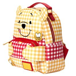 Loungefly Mochila Gingham Winnie the Pooh Disney, cuero vegano, detalles bordados y acolchados 17.5x25x10cm
