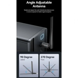 Vention Adaptador USB WiFi KDTB0 AC650Mbps Dual Band con Antena Negro