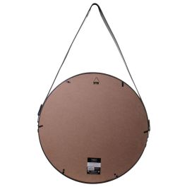 Home Deco Factory Espejo Lounge con Asa Negra, Diámetro 50 cm