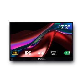 Verbatim 17.3" IPS touch, 3840 x 2160, 16:9, 1200:1, 400 cd/m2, 6 ms, 178°/ 178°, USB-C, HDMI, USB-A, 3.5 mm, 1640 g Verbatim 17.3" IPS touch, 3840 x 2160, 16:9, 1200:1, 400 cd/m2, 6 ms, 178°/ 178°, USB-C, HDMI, USB-A, 3.5 mm, 1640 g