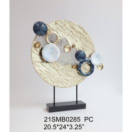 DKD Home Decor Decoracion Glam Dorado Azul Blanco Metal 52 x 61 x 8.3 cm Precio: 26.1723. SKU: S3029173