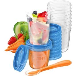 Philips Avent SCF721/20 Sistema de Conservación de Puré para Bebés 10x180ml y 10x240ml con 20 Tapas, Cuchara y Libro de Recetas Philips Avent SCF721/20 Sistema de Conservación de Puré para Bebés 10x180ml y 10x240ml con 20 Tapas, Cuchara y Libro de Recetas