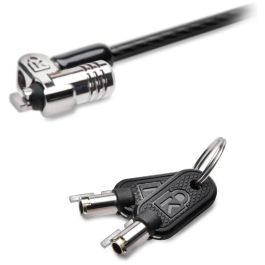 Kensington K65020EU Candado de Seguridad con Llave MicroSaver 2.0 para Portátil, Cable de Acero al Carbón, Negro/Plata