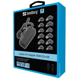 Sandberg Adaptador de Corriente AC Universal para Portátil 90W | Multi-Conector | Recambio Económico Compatible con Todos los Portátiles EU/UK Sandberg Adaptador de Corriente AC Universal para Portátil 90W | Multi-Conector | Recambio Económico Compatible con Todos los Portátiles EU/UK