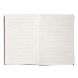 Cuaderno Con Gomilla Antartik Notes Tapa Dura A5 Hojas Rayas Morado Y Amarillo 100 Hojas 80 gr Fsc