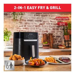 Tefal Easy Fry & Grill EY5058 - Freidora de aire caliente 4.2L para 6 personas con 8 programas: freir, asar, grill, deshidratar, 80-200°C, 1550W, Negro