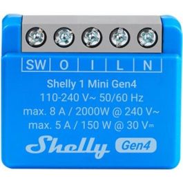 Shelly 1 Mini Gen4 Interruptor Inteligente WLAN Bluetooth Zigbee Matter 8A 1 Canal Inalámbrico Para Pared Precio: 30.79000001. SKU: B1GHX2N4AL