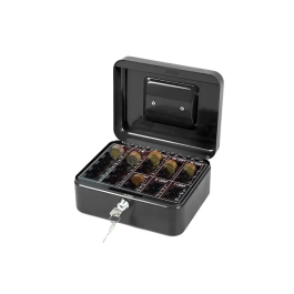 Q-connect Caja Fuertes 8/" 200x160x90 mm Negra con Portamonedas