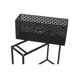 DKD Home Decor Macetero Moderno Negro Metal 22x60x70 cm Set de 2 Desmontable