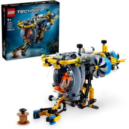 LEGO 42201 Submarino de Aguas Profundas Technic Set de Construcción con 3 Hélices y Brazo Extensible - Edad +9 Años