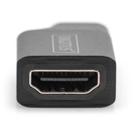 Digitus Adaptador USB-C a HDMI 4K@30Hz, Macho a Hembra, para una Pantalla, Aluminio, Negro, 5cm