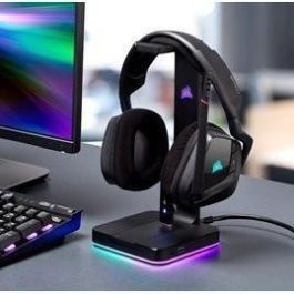 Corsair ST100 RGB Soporte para Auriculares Gaming Premium con Sonido Envolvente 7.1 e Iluminación RGB Personalizable de Aluminio
