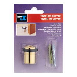 Inofix Tope de puerta metálico con torica de latón, 30 x 27 x 27 mm, para puertas de interior