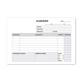 Liderpapel Talonario Albarán Octavo Apaisado Duplicado 155x105 mm Castellano