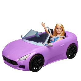 Barbie Hby29 Muñeca con Coche Descapotable Deportivo Morado, 2 Asientos y Detalles Realistas, para Niñas +3 Años