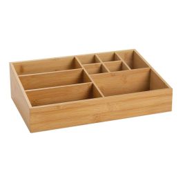 Andrea House Organizador de bambú ba73010, 33x21x9 cm, 9 compartimentos, organizador de baño