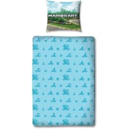 Mario Bros AAUX58435 - Juego de cama Mario II Microfibra - Funda nórdica 140x200 cm + Funda de almohada 63x63 cm