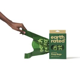 Earth Rated Bolsas para Excrementos con Asas, 120 unidades, Eco-Friendly, Sin Perfume, 65% Plástico Reciclado, Extra Resistentes y Anti Fugas