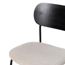 Silla Negro-Blanco Tejido-Metal Salón 49 X 53 X 80 cm