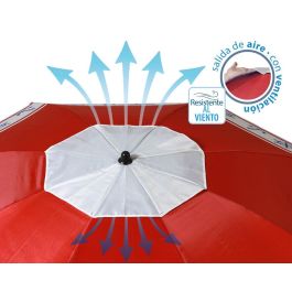 Sombrilla de playa Rojo Ø 200 cm SPF50+ Ancla