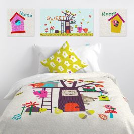 Lienzo HappyFriday Moshi Moshi House Multicolor 27 x 27 cm