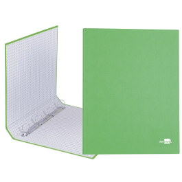 Liderpapel Carpeta 4 anillas 25mm folio cartón forrado verde frosty