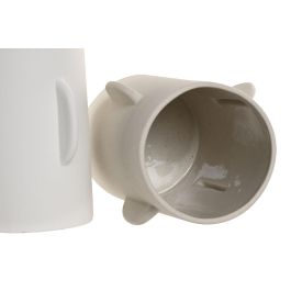 DKD Home Decor Jarrón Blanco Crema Porcelana 15.5 x 18.5 x 15.5 cm (4 Unidades)