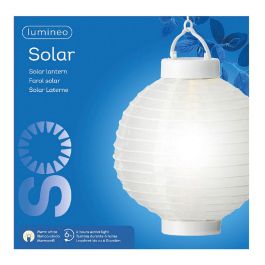 Lumineo Farol Solar Ø20x23cm Blanco con Batería Incluida - Lámpara Exterior Decorativa de 1lm