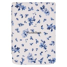 Pocketbook Funda Carcasa Shell Series Verse Plus/Pro para eReader 6 Pulgadas Diseño Patrón Flores Blanco y Azul