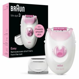 Braun Silk-épil 3 3-031 Epiladora Eléctrica para Mujer, 20 Pinzas, SoftLift, Rosa/Blanco, Uso con Cable