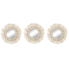 Espejo de pared Home ESPRIT Blanco Boho 20 x 1 x 20 cm (3 Piezas) Precio: 21.95000016. SKU: B1D6KBFVKL